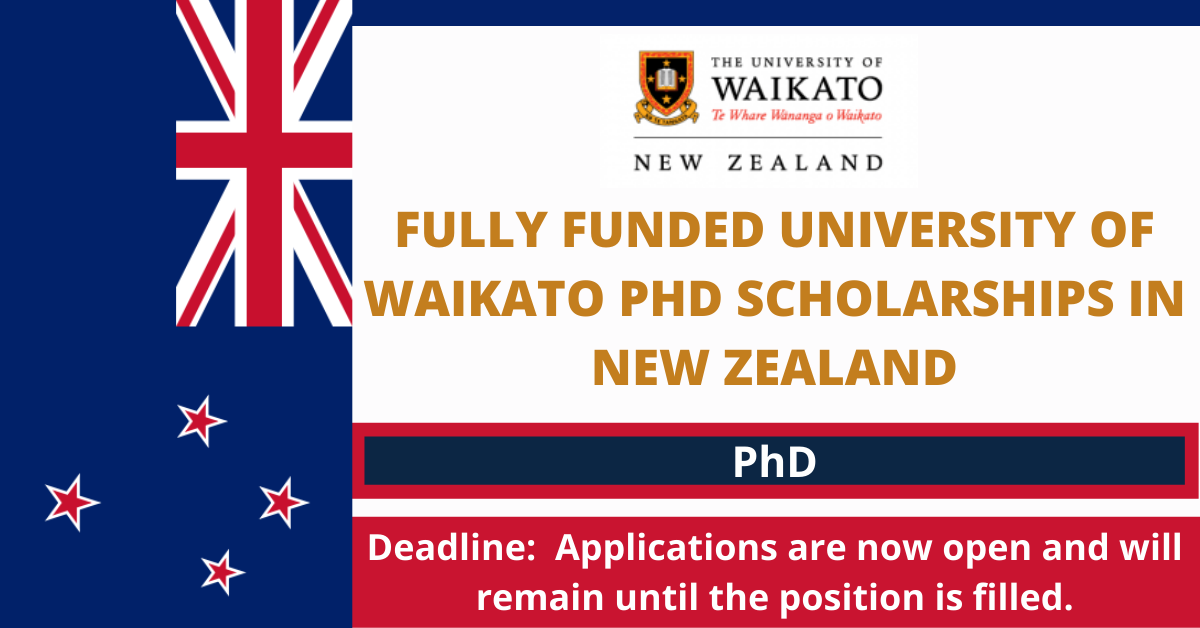 Feature image for Fully Funded University of Waikato PhD Scholarships in New Zealand