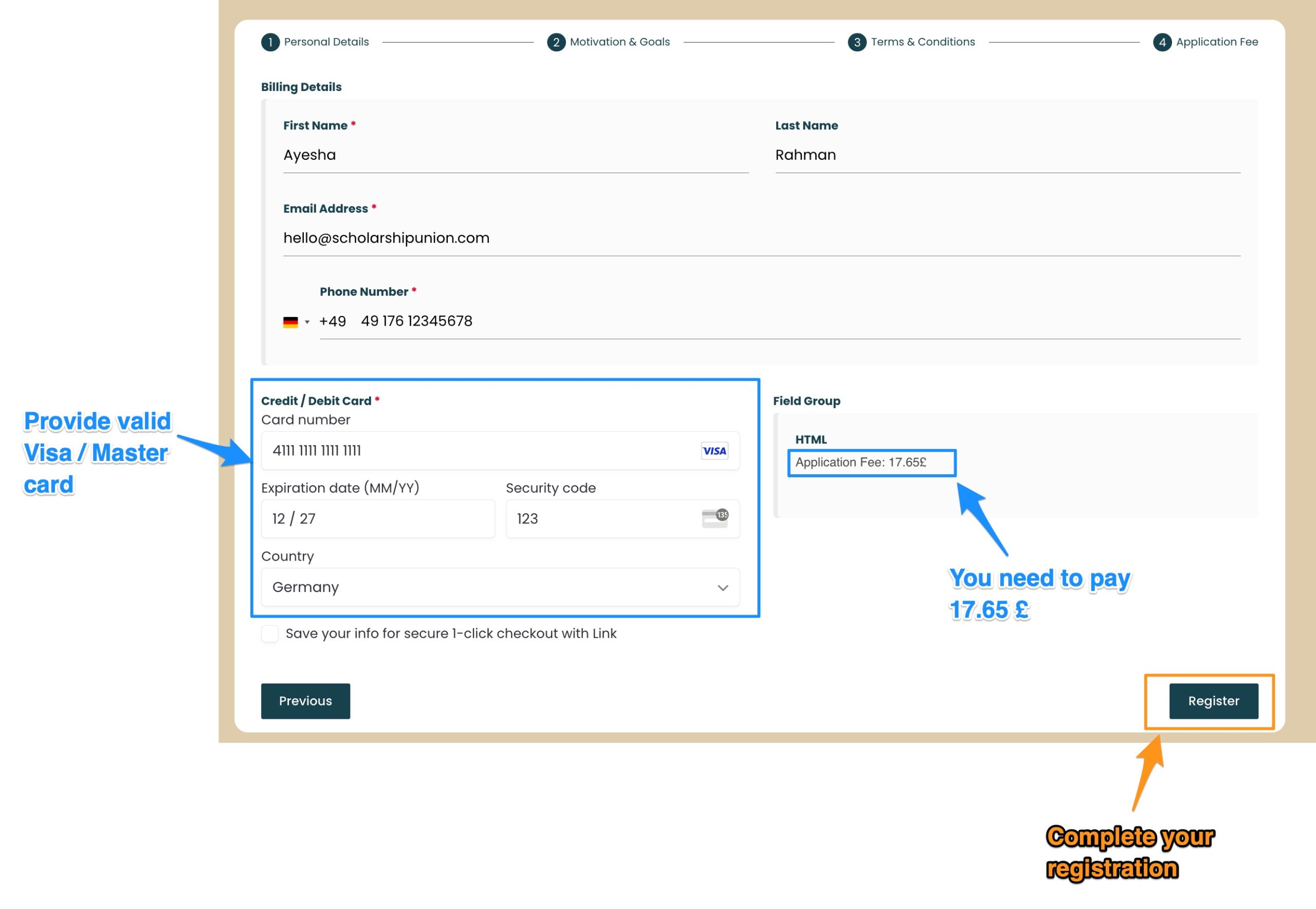 Step 4 - Application Fee - SDL Youth Assembly