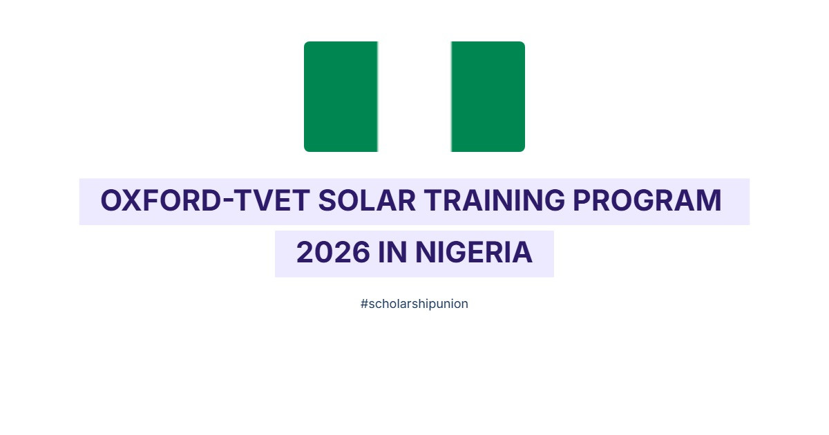 Oxford-TVET Solar Training Program 2026 in Nigeria